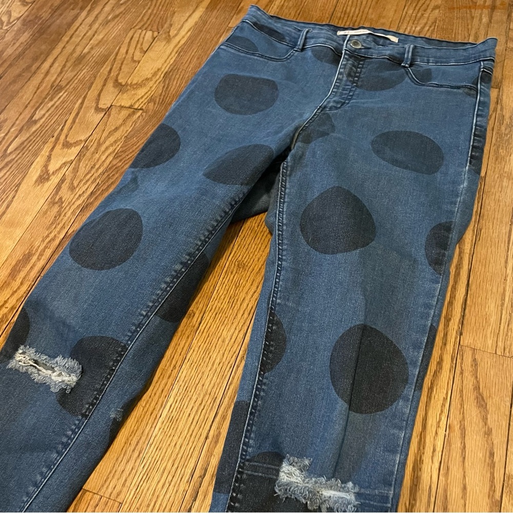 Zara Polka Dot Skinny Jeans - Picture 2 of 6
